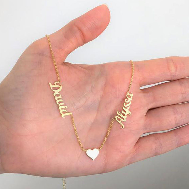 Colar Feminino Personalizado com 02 Nomes em Aço Inoxidável - Gravação a Laser