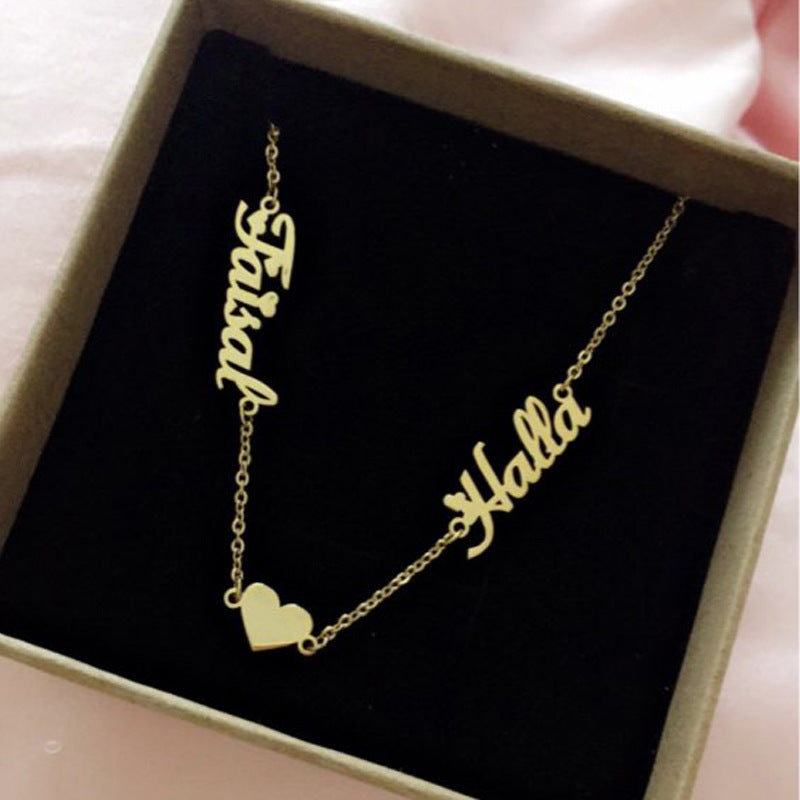 Colar Feminino Personalizado com 02 Nomes em Aço Inoxidável - Gravação a Laser