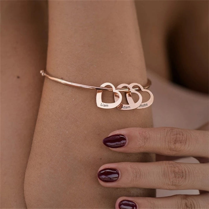 Pulseira De Corações | Minha Família - Personalizável - Promoção Especial Frete Grátis Somente Hoje!