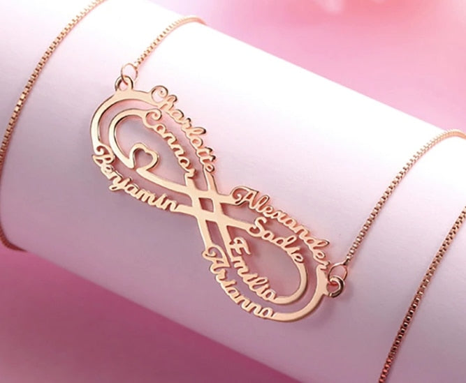 Colar Infinito - Personalizável - Até 8 Nomes.