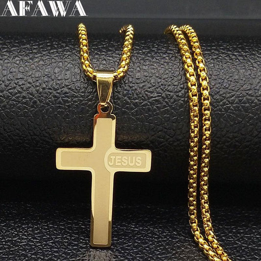 Colar em Aço Inoxidável JESUS 18K - Loja Bulks