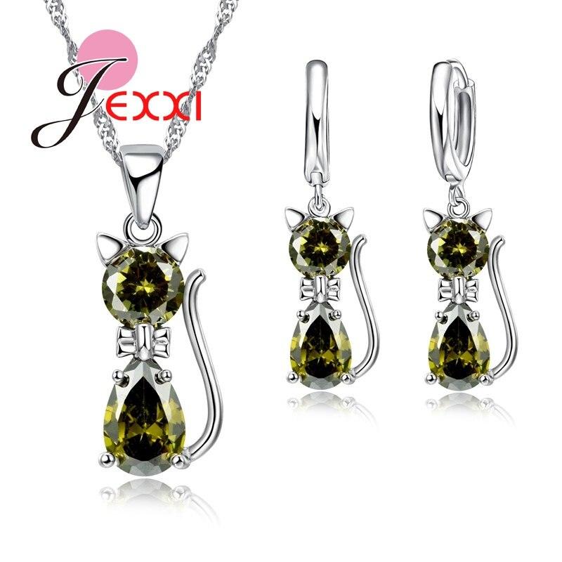 Super Combo Jexxi - Colar e Brincos de Gatinhos com Diversas Cores. - Loja Bulks