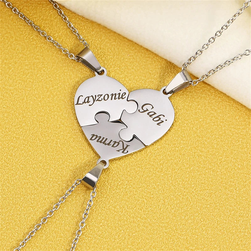 Colar Puzzle Personalizável - Minha Família - Gravação a Laser - Banhado a ouro