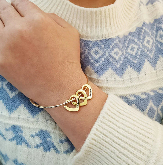Pulseira De Corações | Minha Família - Personalizável - Promoção Especial Frete Grátis Somente Hoje!