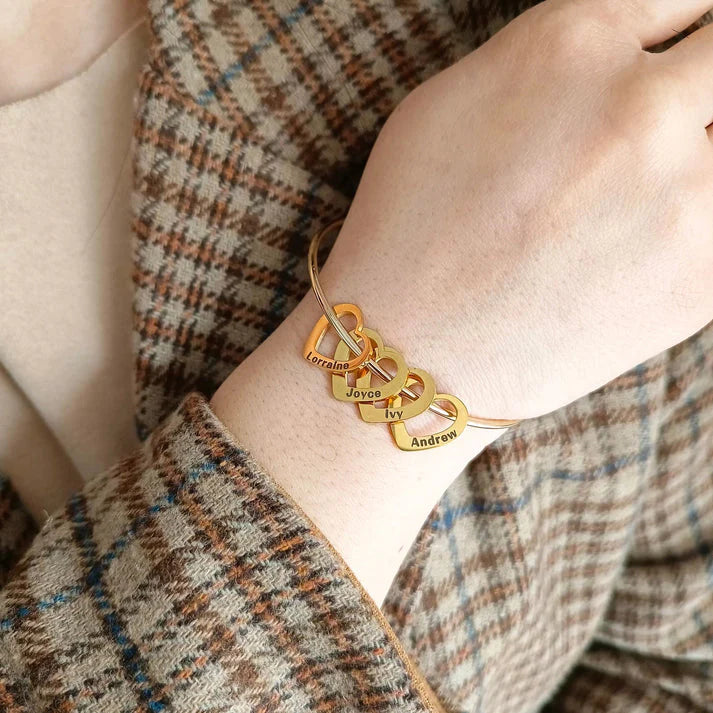 Pulseira De Corações | Minha Família - Personalizável - Promoção Especial Frete Grátis Somente Hoje!